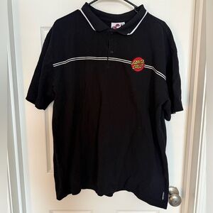 Santa Cruz Skateboards Black Polo with Logo